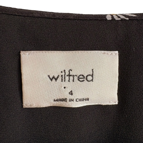 Aritzia Wilfred New Button Front Dress Size 4 Daisies Black White Floral - Picture 5 of 13